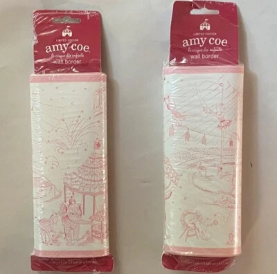 Amy Coe 'le cirque des enfants' Pink Toile Wallpaper Border - 2 Packages - Image 1 of 4