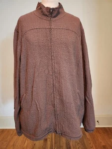 Orvis Seersucker Textured Light Jacket, Brown, Full Zip, Women's XL - Imagen 1 de 5