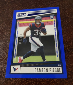 2022 Score DAMEON PIERCE Rookie BLUE Showcase Parallel SP #d /100 HOUSTON TEXANS
