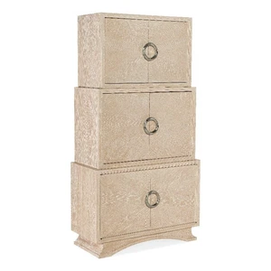 Bowery Hill Modern / Contemporary Chic Bar Cabinet in Natural Wood Finish - Picture 1 of 7