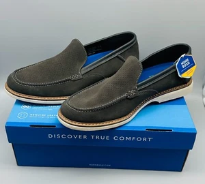 Nunn Bush Men's Loafers Otto EZ Slip On Size 11.5 Moc Toe Leather Suede Gray NEW - Picture 1 of 16