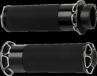 Empuñaduras Arlen Ness biseladas TBW negras para Harley Touring 08-19 FLHT FLHR FLHX Foto 1 de 2
