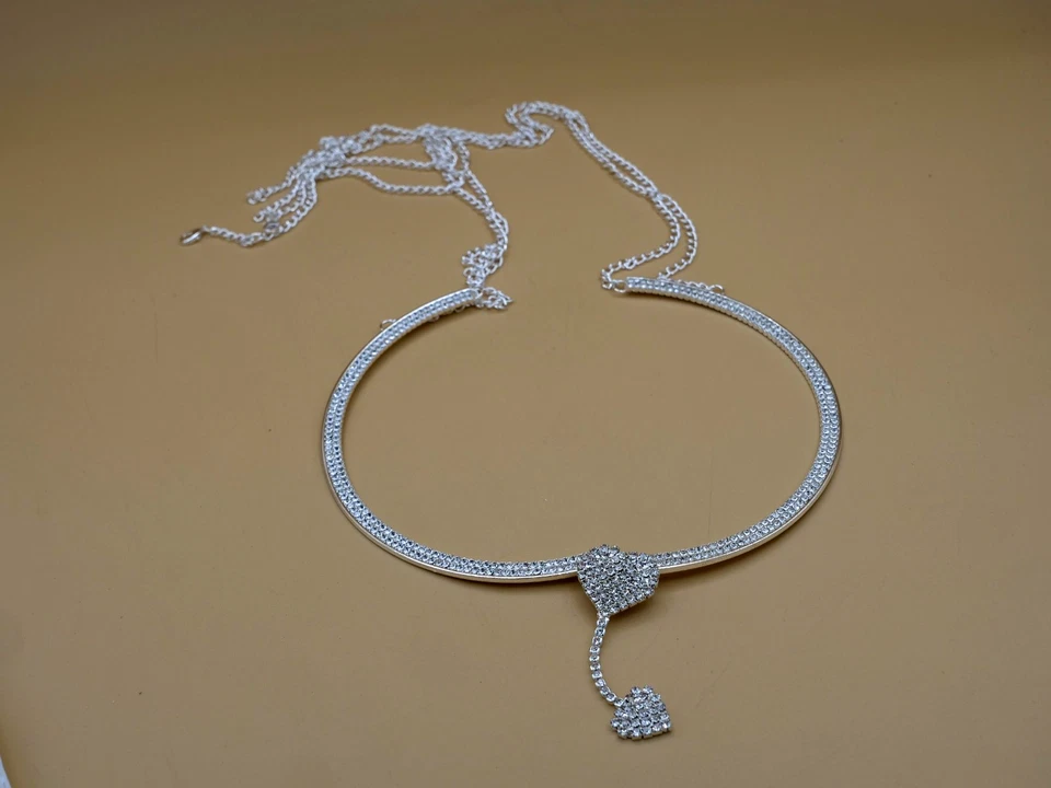 Грудь кронштейн бюстгальтер цепочка женщин тела ювелирных изделий сексуальный со стразами сердце ожерелье бюстгальтеры - Изображение 1 из 4