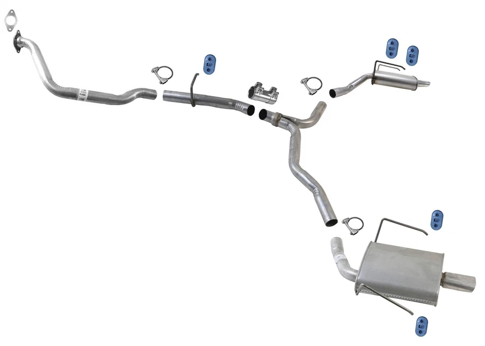 Sistema de escape silenciador doble tubo resonador para GMC Acadia Denali 2013 2015 2016 Foto 1 de 4