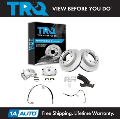 Kit de pastillas de freno delanteras y rotor TRQ para Chevrolet GMC Hummer 1999-2007 Foto 1 de 4