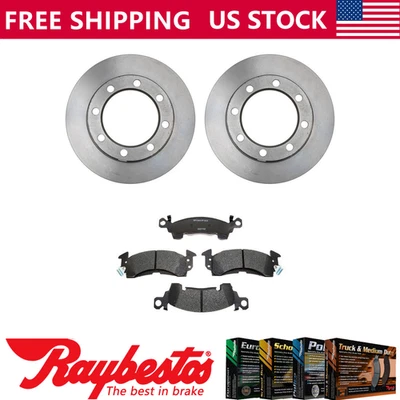 Front Brake Rotors + Metallic Brake Pads Set For 1971-1974 Chevrolet K20 Pickup - Image 1 of 4