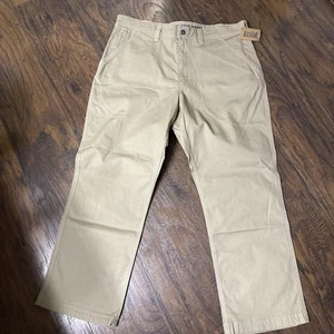 Duluth Trading Flex Fire Hose  Pants Men's 38x28 Standard Fit Beige Work - Picture 1 of 5
