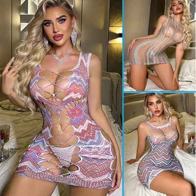 Lencería sexy para mujer Babydoll de encaje camisón red corto camisón cómodo lindo Foto 1 de 4