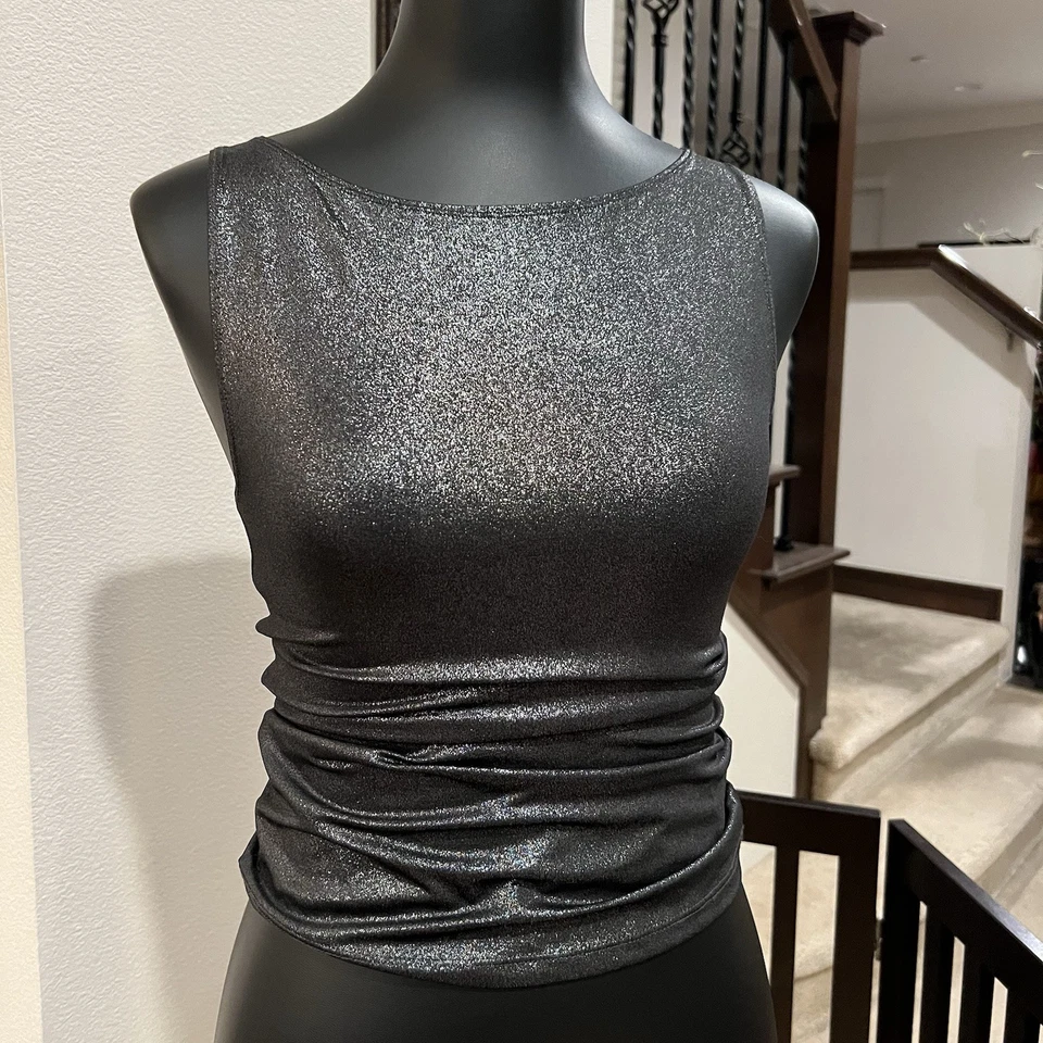 Divided H&M Black Shimmer Tank Top Women- Size Small - Image 1 of 4