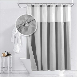 Stylish Water-Repellent Shower Curtain with Detachable Liner - Modern 71x72 Size - Picture 1 of 9