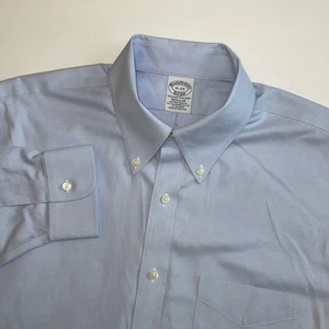 Brooks Brothers Regular Dress Shirt Men's 16 33 Cotton Stretch Non Iron Oxford - Picture 1 of 7