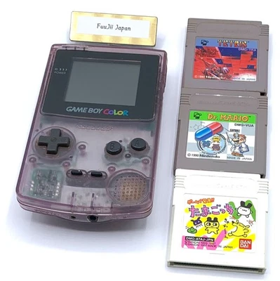 Nintendo Gameboy Color Console Clear Purple Game Boy GB Handheld Junk Tested - Image 1 of 4