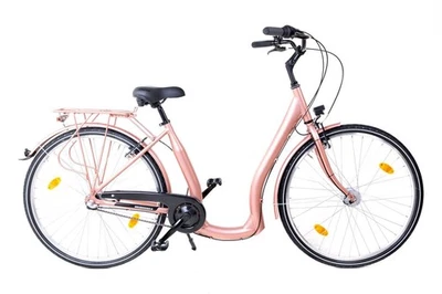 28 Zoll Alu Fahrrad City Bike Damen 3 Gang Nabenschaltung Tiefeinsteiger Kupfer - Bild 1 von 4