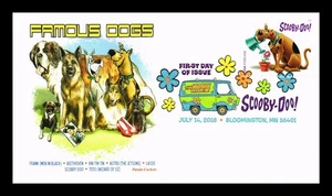 US COVER SCOOBY-DOO FAMOUS DOGS FDC PICTORIAL CANCEL PANDA CACHET - Picture 1 of 2