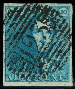 [st4303] BELGIUM 1849 Scott#2 used cancelled in VERVIERS (very big margins!!) - Picture 1 of 2