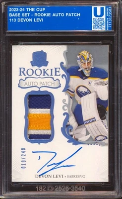 2023-24 THE CUP DEVON LEVI 3 COLOR PATCH JERSEY AUTO AUTOGRAPH /249! - Image 1 of 2