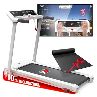 YM Tapis Roulant Elettrico Pieghevole 14 km/h, Brand Italiano, Inclinazione, APP - Immagine 1 di 4