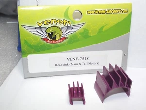 Venom Heat Sink Main & Tail Motors Purple Aluminium NR3D Venf7518 - Picture 1 of 5