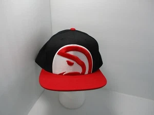 Atlanta Hawks Hat Men's One Size Black Red Big Logo Wool Mitchell & Ness NBA Cap - Picture 1 of 15