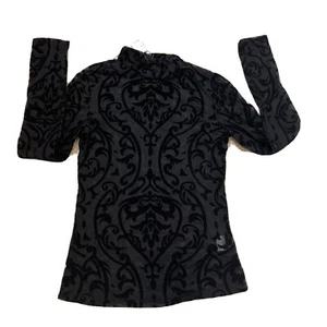 Girls New Semi Sheer Top Long Sleeve Size M 7/8  Black - Picture 1 of 8