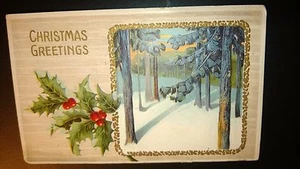 Antique  Christmas Post Card -  Embossed. Appr. 1907-12 - Picture 1 of 3
