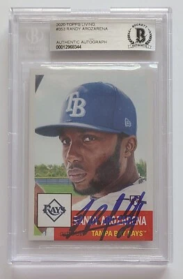 Randy Arozarena Signed Auto 2020 Topps Living #353 RC Rookie BGS BAS Rays - Image 1 of 3