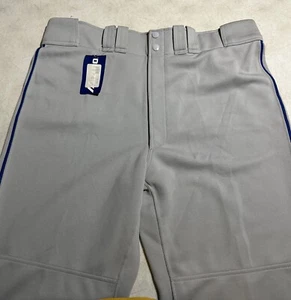 Mizuno Gray Premier Pro Royal Piped Blue Baseball Game Pant Men's XXL Unhemmed - Picture 1 of 10