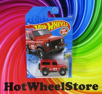 2020  Hot Wheels   Red  LAND ROVER DEFENDER 90  Factory Fresh #199   HW60-120220 - Image 1 of 4