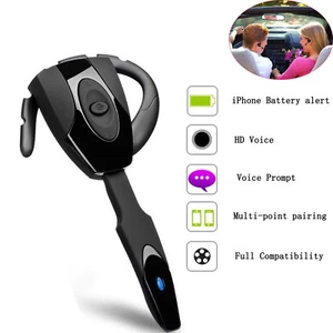 Bluetooth Earpiece Wireless Headset Hands-free Earphone with Mic for Cell Phones - Picture 1 of 12