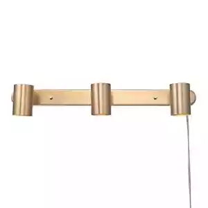 Minimalist 3-Light Plug-In Track Lighting in Matte Brass - Versatile & Stylish - Picture 1 of 9