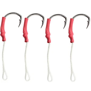 50Pcs Stainless Steel Strong Assist Hook Jigging Fishing Hook with PE Line Hook - Picture 1 of 18