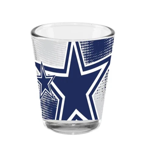 NFL 2oz Full Wrap Highlight Collect Shot Glass-Cowboys Chargers Panthers Giants Cover