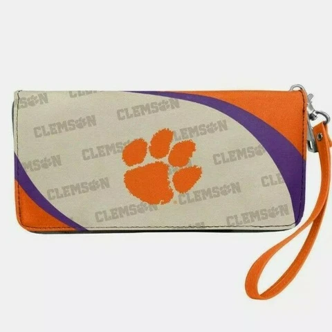 Clemson Tigers Curve Zip Organizer Ladies Wallet Cover