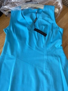 NEW Elie Tahari 12 Large Dress Asymmetric Calm Sea Turquoise Blue Hi Low Lexcy - Picture 1 of 11