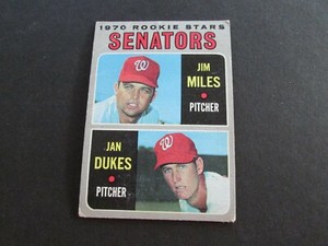 1970 Topps Senators Rookie Stars Card #154 Jim Miles & Jan Dukes