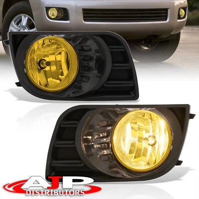 Yellow Fog Lights Bumper Lamps Pair + Wiring Switch For 2008-2017 Toyota Sequoia - Изображение 1 из 4