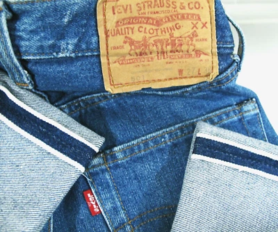 HOT VINTAGE 80's USA LEVI'S @ 501 SELVEDGE BUTTON #524 Jeans 27 x28 (*Fit 24x28) - Image 1 of 4