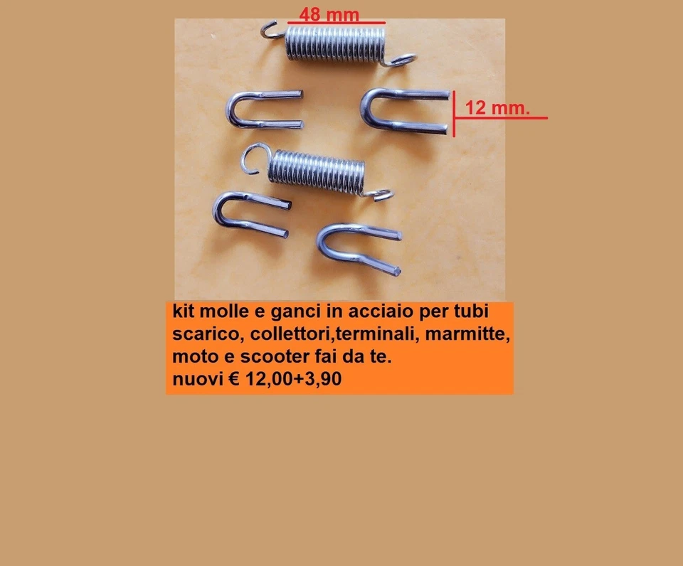 kit molle e ganci x marmitte collettori moto e scooter vedi foto. - Immagine 1 di 1