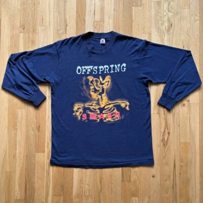 Camiseta Vintage Offspring Smash 1994 Álbum Manga Longa Brockum Original Anos 90 GG - Imagem 1 de 4