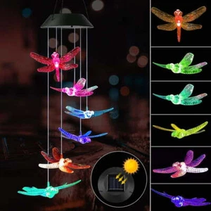 Libelle LED Farbwechsel Power Solar Windspiel Hof Haus Garten Deko Lampe - Bild 1 von 12