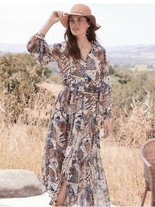 AMBIENTE MORBIDO Hailey Patchwork Camicia Vestito Maxi Large - Foto 1 di 6