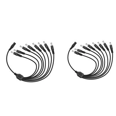 ZOSI 1-2 PCS DC 1 to 4/8 Way Power Splitter Adapter Cable Cord for CCTV system
