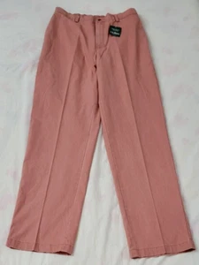 LL Bean Womens 100% Cotton Elastic Waist Pull On Pants Size 32 Reddish Pink ? - Picture 1 of 12