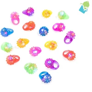 Colorful LED Light-Up Rings - 18 Count Bumpy Toys for Concerts and Events - Picture 1 of 4