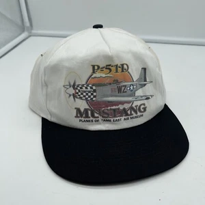 Vintage SnapBack P-51D Mustang Ball Cap Hat Planes Of Fame East Air Museum - Picture 1 of 8