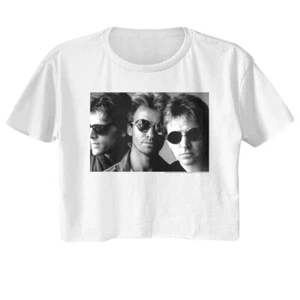 The Police Music Band Sting Women's Crop T-Shirt Top Heavy Metal White Tee - Picture 1 of 3