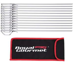 BBQ Kabob Skewers Stainless Steel Grilling Sticks Meat Skewers 13-Inch Reusable - Picture 1 of 12