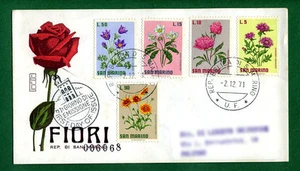 REPUBBLICA di SAN MARINO F D C  RODIA 1971 FIORI -VIAGGIATA - Picture 1 of 1