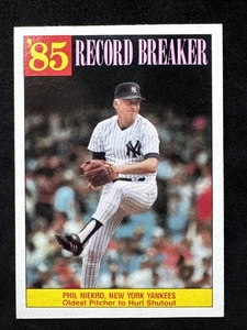 ⭐🦄 1986 Topps Record Breaker #204 Phil Niekro - HOF Knuckleball Record 🆓📦 - Imagen 1 de 2