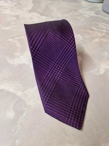 OZWALD BOATENG Tie Purple Houndstooth - Picture 1 of 6
